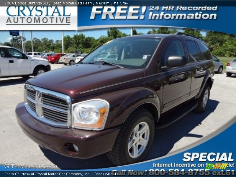 Deep Molten Red Pearl / Medium Slate Gray 2004 Dodge Durango SLT