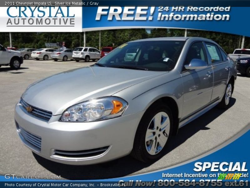 Silver Ice Metallic / Gray 2011 Chevrolet Impala LS