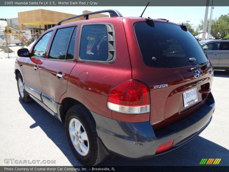 Merlot Dark Red / Gray 2005 Hyundai Santa Fe LX 3.5