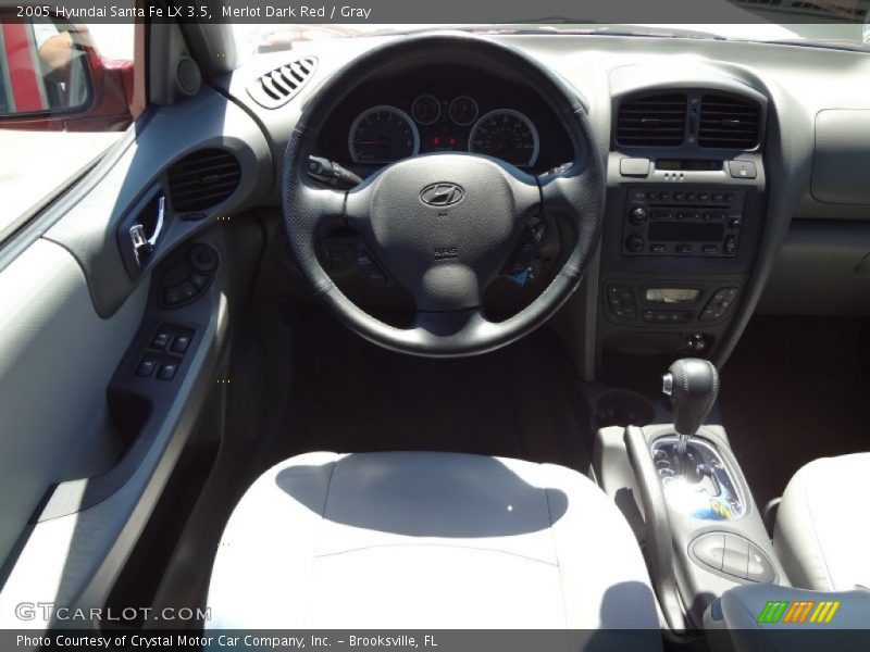 Merlot Dark Red / Gray 2005 Hyundai Santa Fe LX 3.5