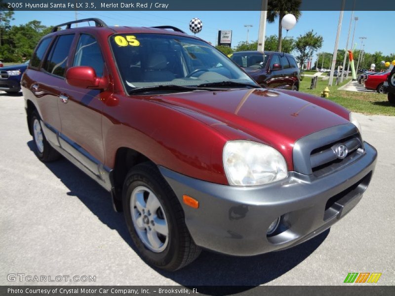 Merlot Dark Red / Gray 2005 Hyundai Santa Fe LX 3.5