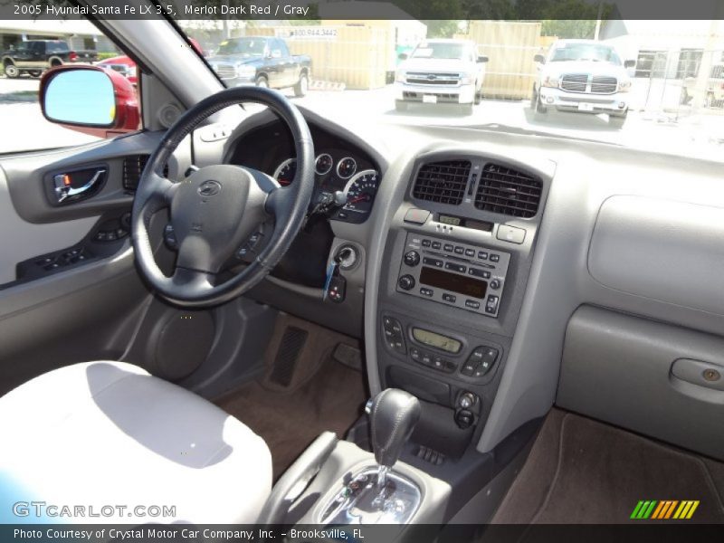 Merlot Dark Red / Gray 2005 Hyundai Santa Fe LX 3.5