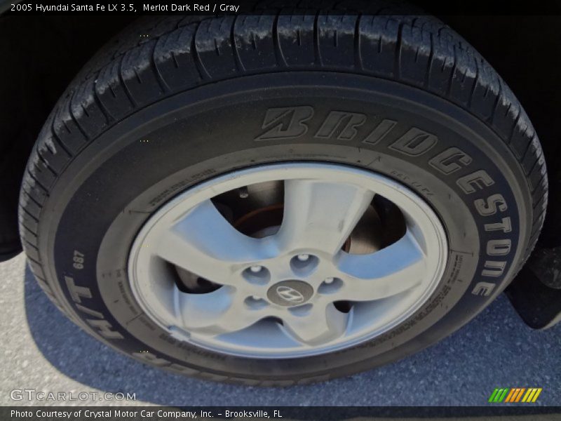 Merlot Dark Red / Gray 2005 Hyundai Santa Fe LX 3.5