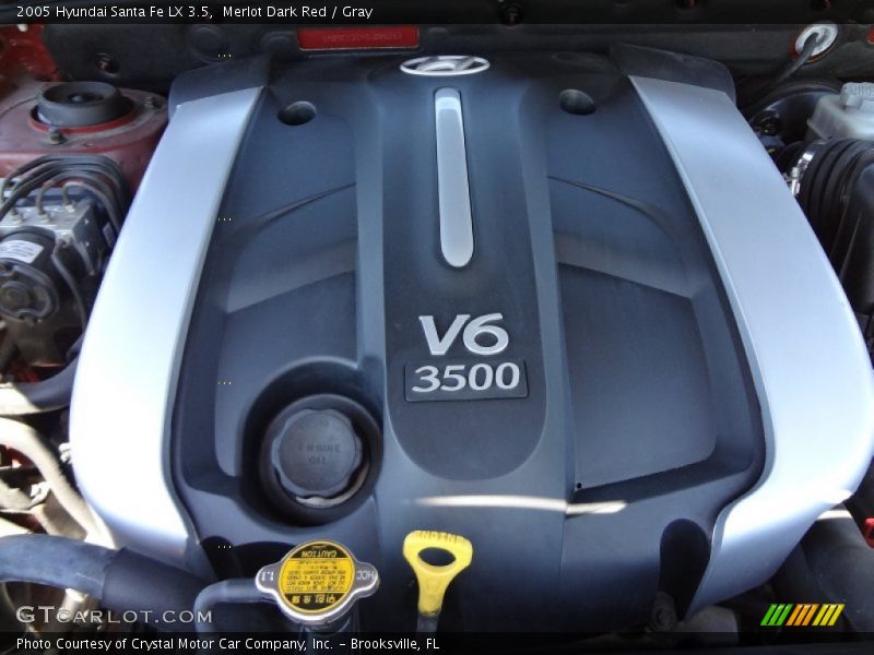 Merlot Dark Red / Gray 2005 Hyundai Santa Fe LX 3.5