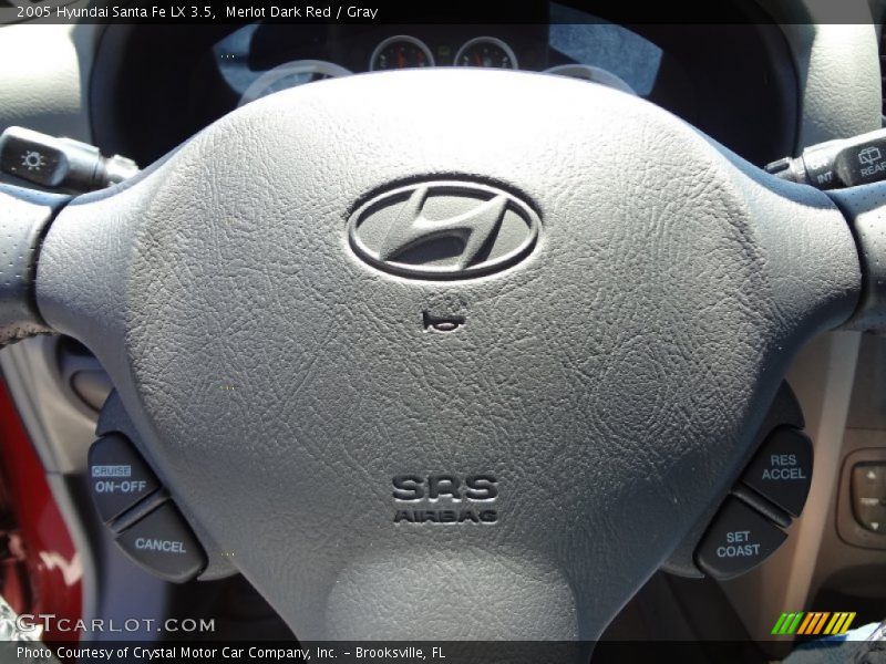 Merlot Dark Red / Gray 2005 Hyundai Santa Fe LX 3.5