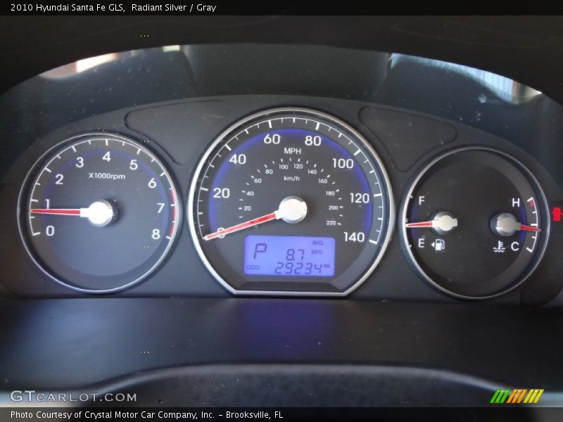 Radiant Silver / Gray 2010 Hyundai Santa Fe GLS