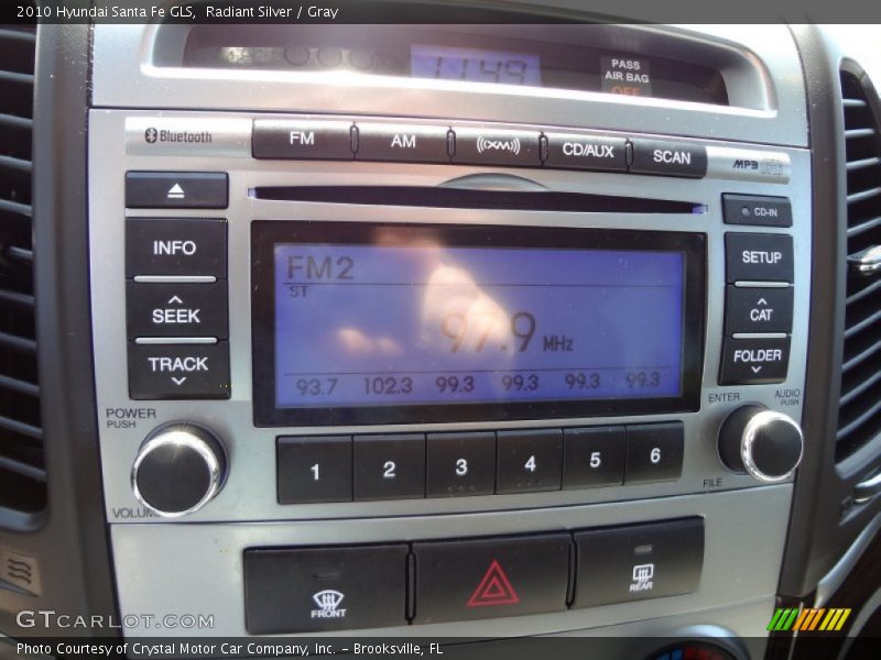 Radiant Silver / Gray 2010 Hyundai Santa Fe GLS