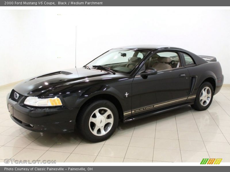Black / Medium Parchment 2000 Ford Mustang V6 Coupe