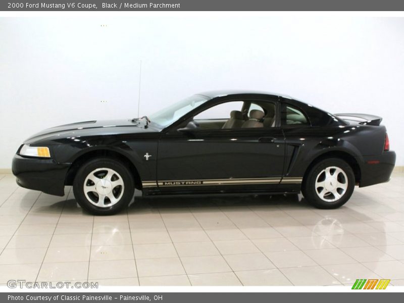 Black / Medium Parchment 2000 Ford Mustang V6 Coupe