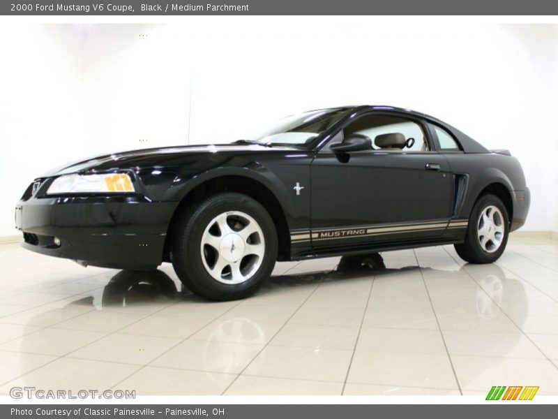 Black / Medium Parchment 2000 Ford Mustang V6 Coupe