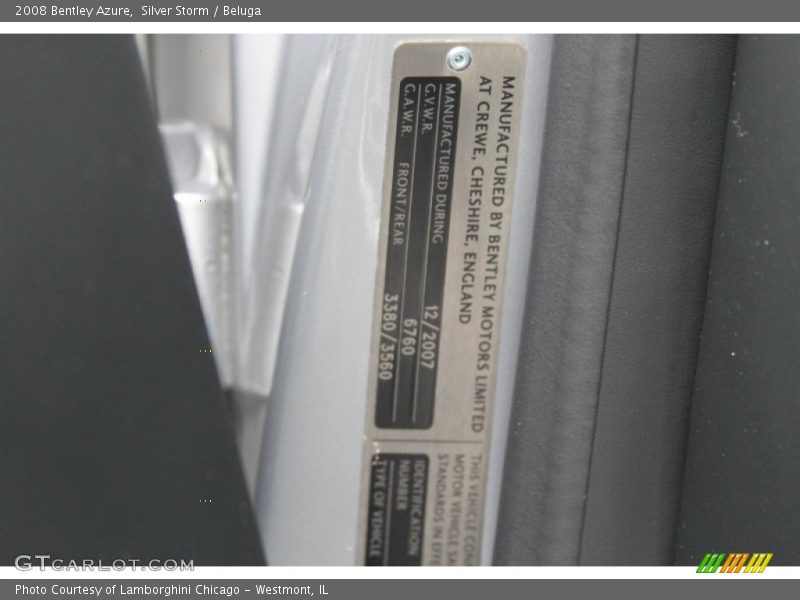 Silver Storm / Beluga 2008 Bentley Azure