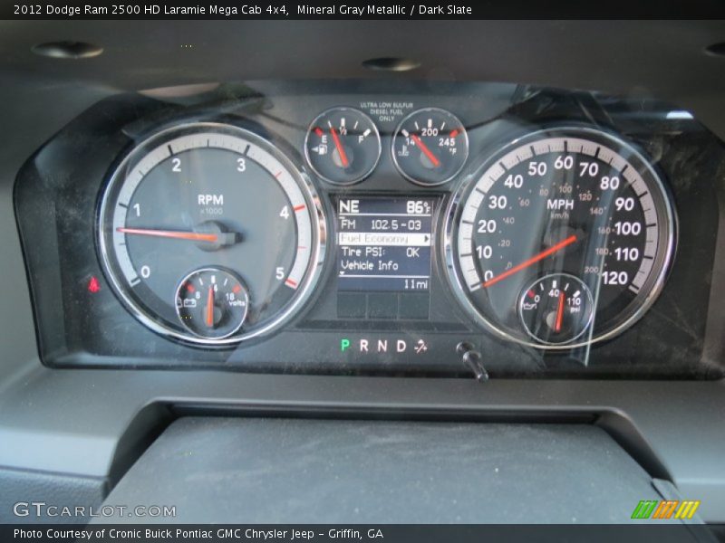 Mineral Gray Metallic / Dark Slate 2012 Dodge Ram 2500 HD Laramie Mega Cab 4x4