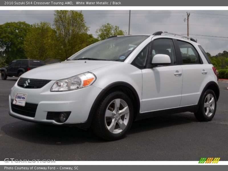 White Water Metallic / Black 2010 Suzuki SX4 Crossover Touring AWD
