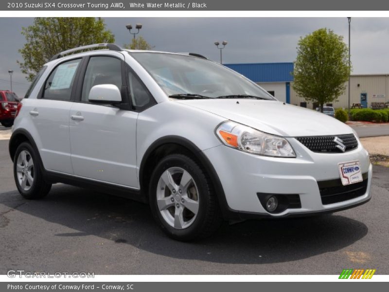 White Water Metallic / Black 2010 Suzuki SX4 Crossover Touring AWD
