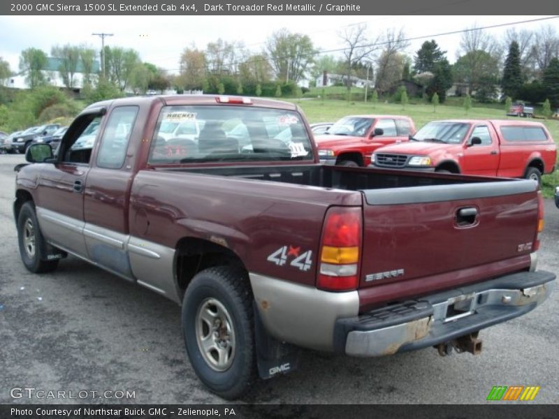 Dark Toreador Red Metallic / Graphite 2000 GMC Sierra 1500 SL Extended Cab 4x4