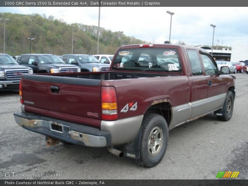 Dark Toreador Red Metallic / Graphite 2000 GMC Sierra 1500 SL Extended Cab 4x4