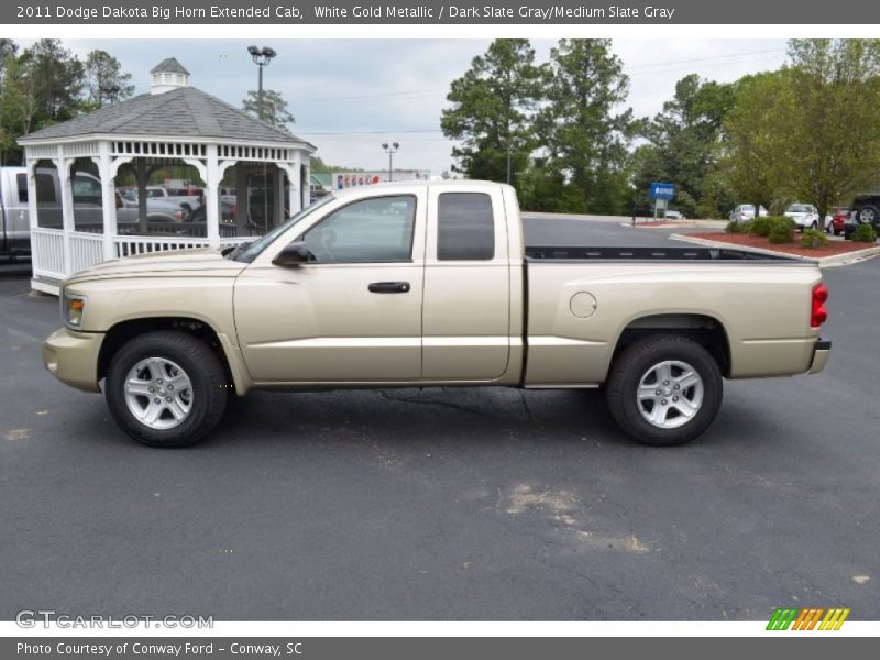 White Gold Metallic / Dark Slate Gray/Medium Slate Gray 2011 Dodge Dakota Big Horn Extended Cab