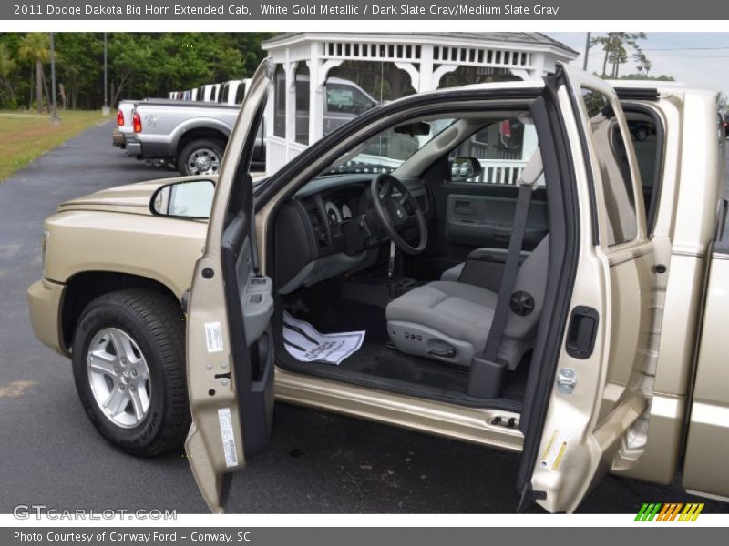 White Gold Metallic / Dark Slate Gray/Medium Slate Gray 2011 Dodge Dakota Big Horn Extended Cab