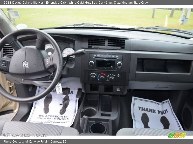 White Gold Metallic / Dark Slate Gray/Medium Slate Gray 2011 Dodge Dakota Big Horn Extended Cab