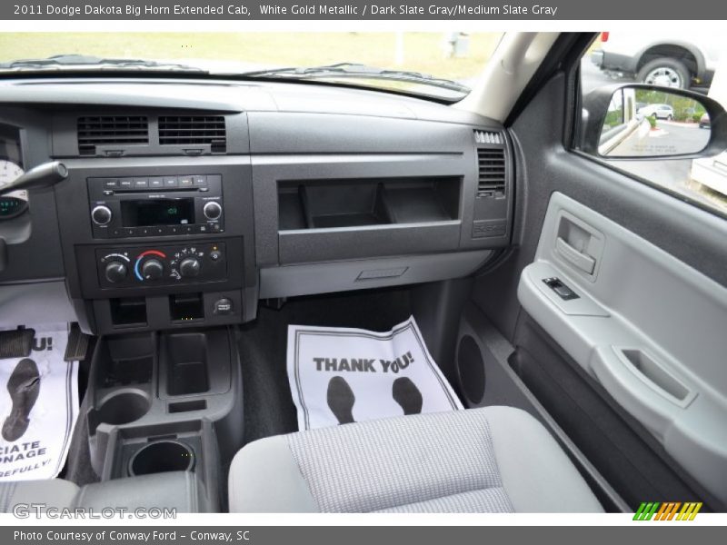 White Gold Metallic / Dark Slate Gray/Medium Slate Gray 2011 Dodge Dakota Big Horn Extended Cab