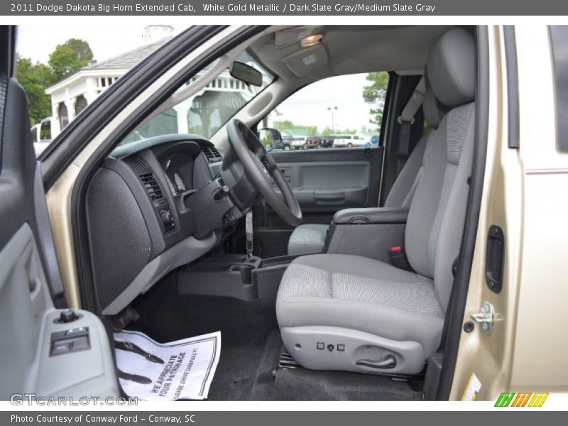 White Gold Metallic / Dark Slate Gray/Medium Slate Gray 2011 Dodge Dakota Big Horn Extended Cab