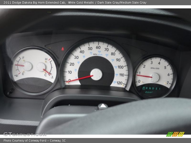 White Gold Metallic / Dark Slate Gray/Medium Slate Gray 2011 Dodge Dakota Big Horn Extended Cab