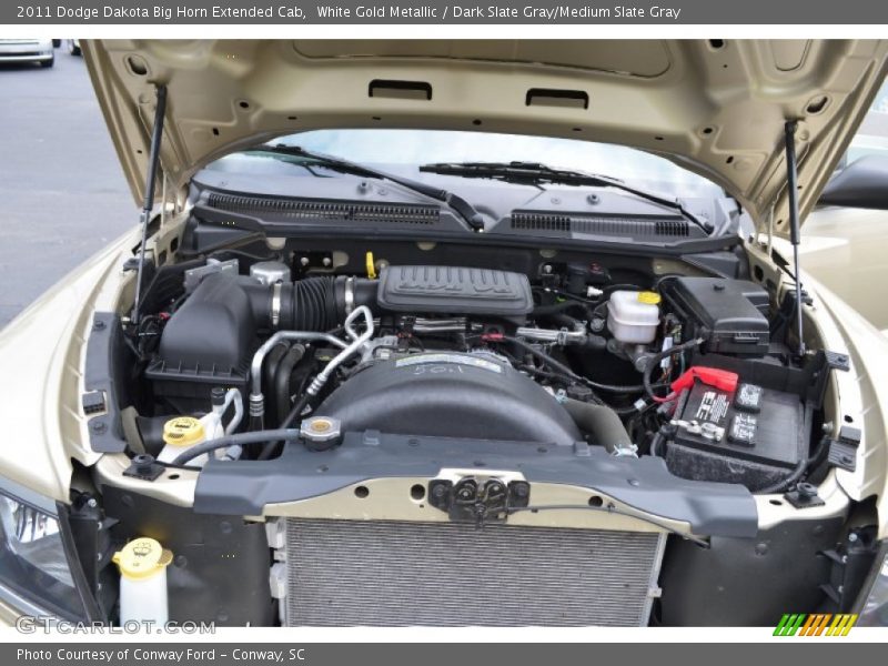 White Gold Metallic / Dark Slate Gray/Medium Slate Gray 2011 Dodge Dakota Big Horn Extended Cab