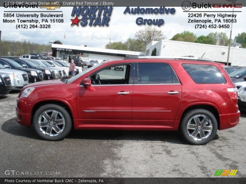 Crystal Red Tintcoat / Ebony 2012 GMC Acadia Denali AWD