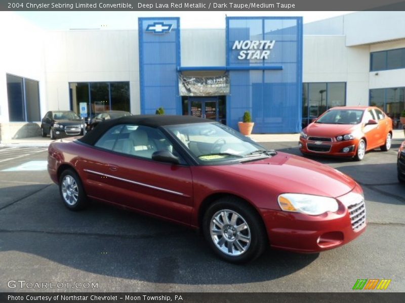 Deep Lava Red Metallic / Dark Taupe/Medium Taupe 2004 Chrysler Sebring Limited Convertible