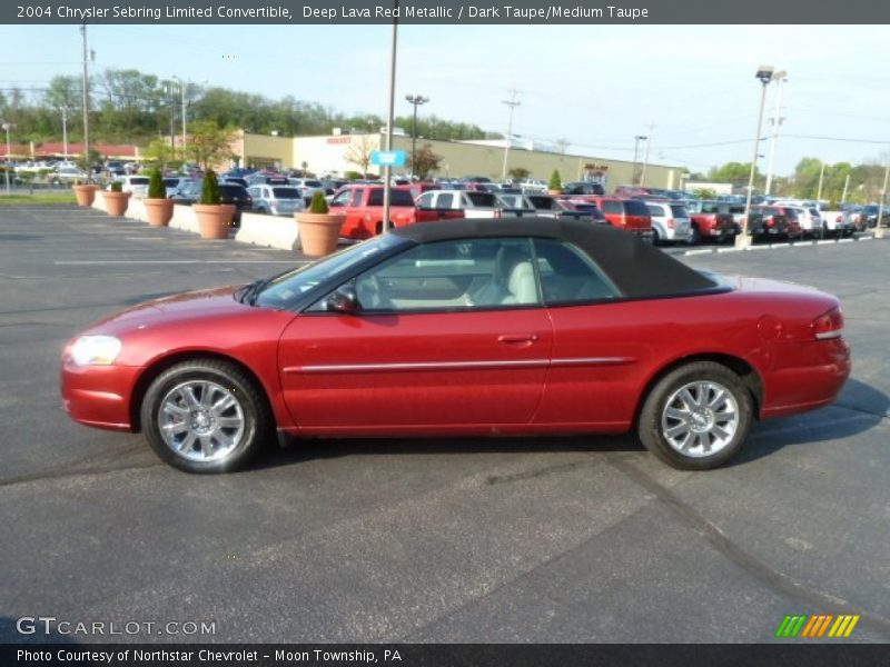 Deep Lava Red Metallic / Dark Taupe/Medium Taupe 2004 Chrysler Sebring Limited Convertible