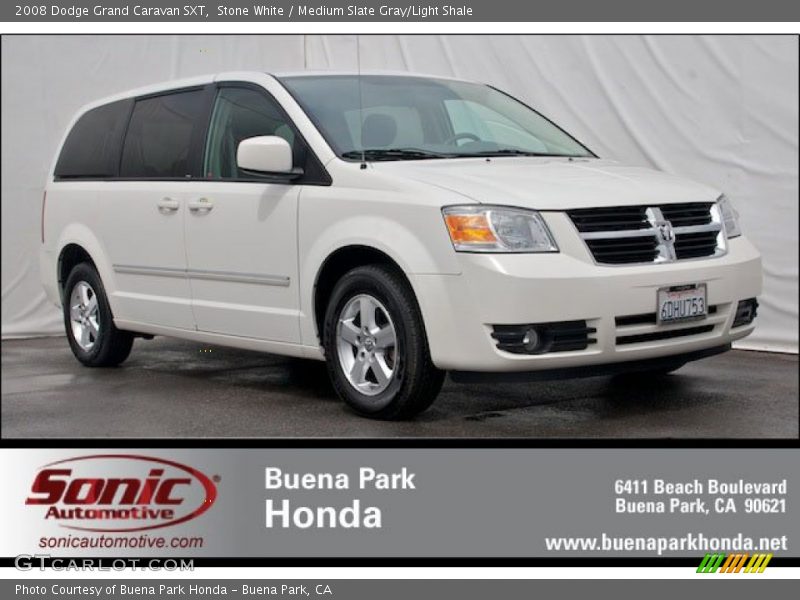 Stone White / Medium Slate Gray/Light Shale 2008 Dodge Grand Caravan SXT