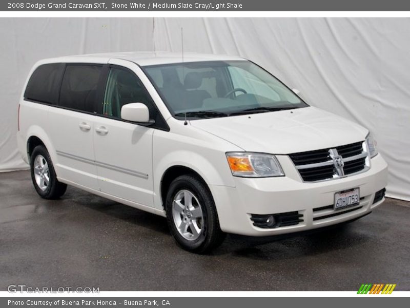 Stone White / Medium Slate Gray/Light Shale 2008 Dodge Grand Caravan SXT