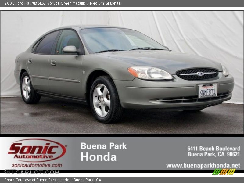 Spruce Green Metallic / Medium Graphite 2001 Ford Taurus SES