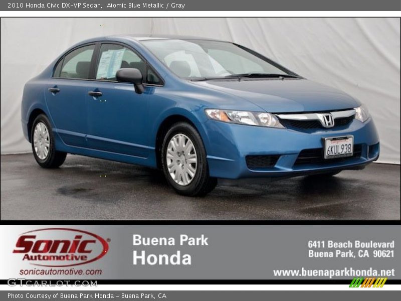 Atomic Blue Metallic / Gray 2010 Honda Civic DX-VP Sedan