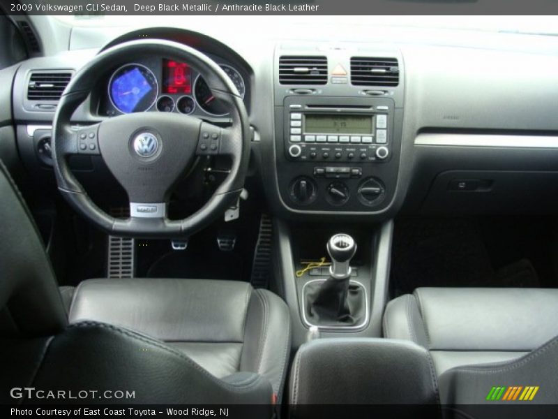 Deep Black Metallic / Anthracite Black Leather 2009 Volkswagen GLI Sedan