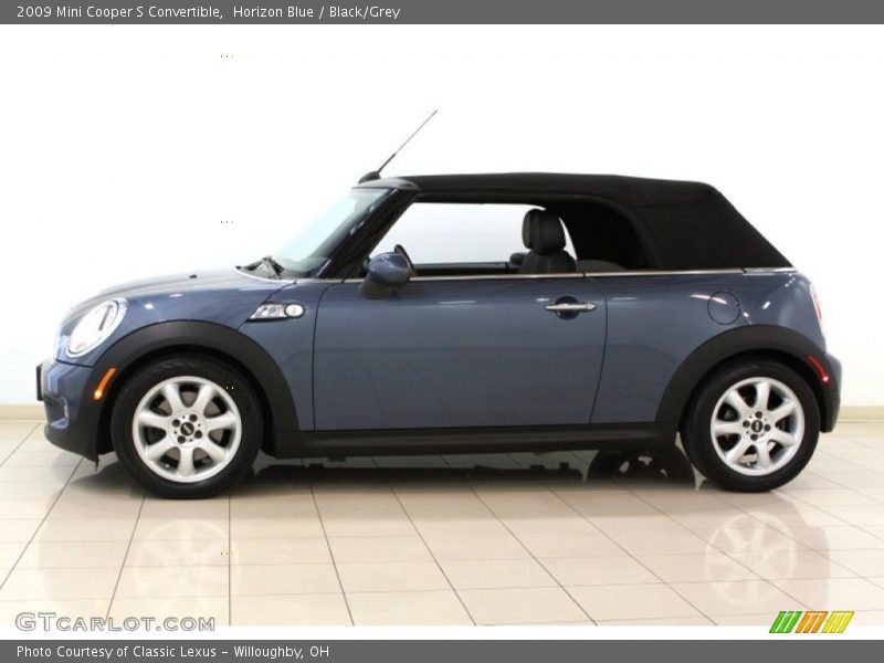 Horizon Blue / Black/Grey 2009 Mini Cooper S Convertible