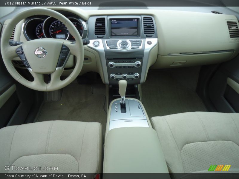 Pearl White / Beige 2012 Nissan Murano SV AWD