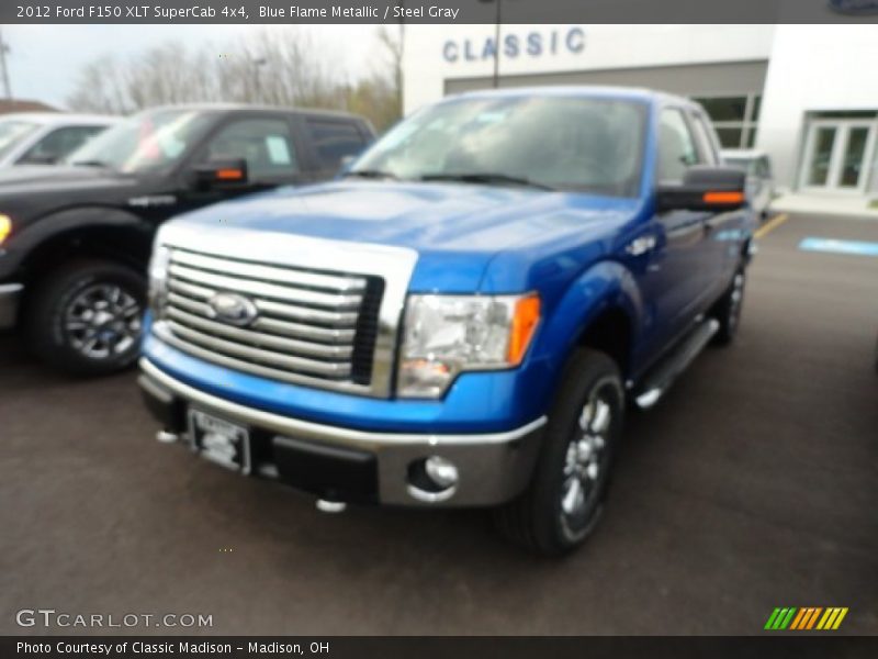 Blue Flame Metallic / Steel Gray 2012 Ford F150 XLT SuperCab 4x4