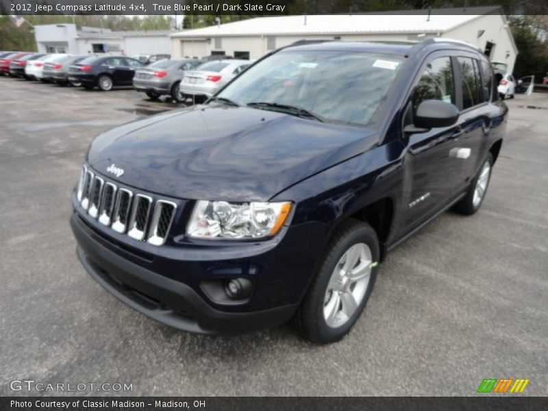 True Blue Pearl / Dark Slate Gray 2012 Jeep Compass Latitude 4x4