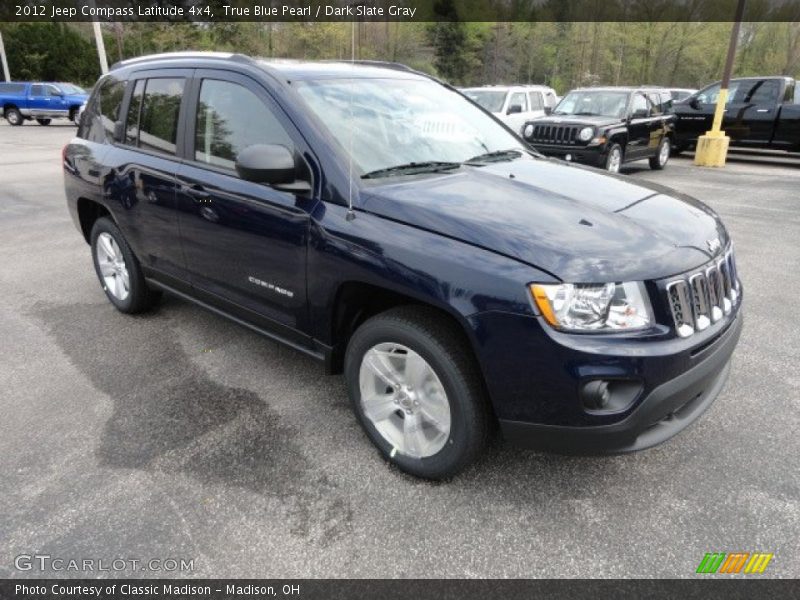 True Blue Pearl / Dark Slate Gray 2012 Jeep Compass Latitude 4x4