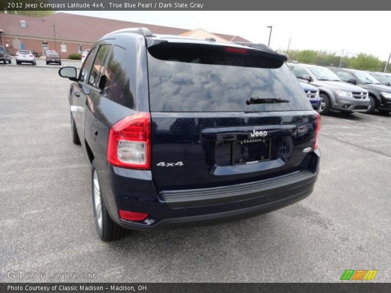 True Blue Pearl / Dark Slate Gray 2012 Jeep Compass Latitude 4x4