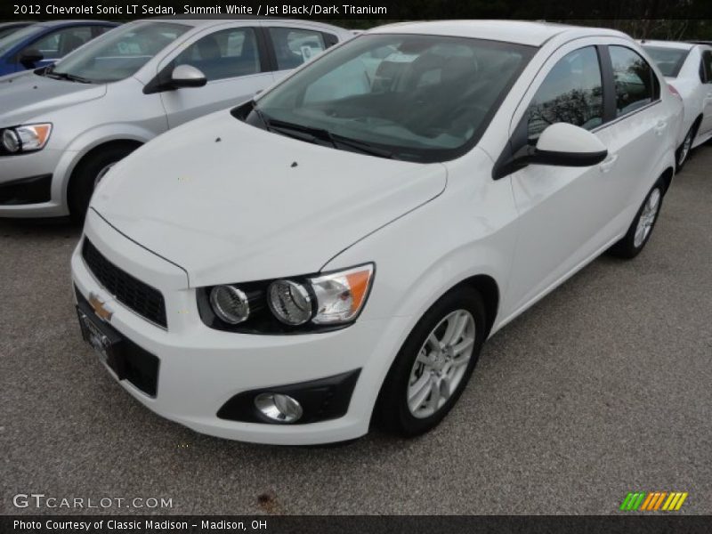Summit White / Jet Black/Dark Titanium 2012 Chevrolet Sonic LT Sedan