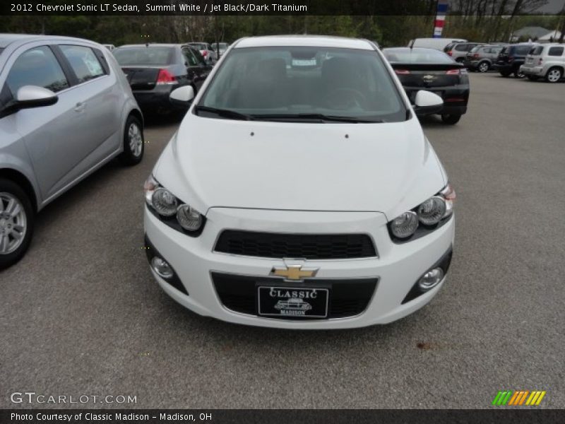 Summit White / Jet Black/Dark Titanium 2012 Chevrolet Sonic LT Sedan