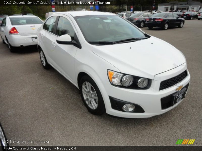 Summit White / Jet Black/Dark Titanium 2012 Chevrolet Sonic LT Sedan