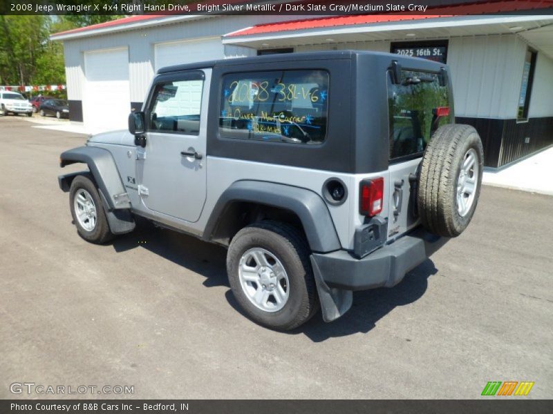 Bright Silver Metallic / Dark Slate Gray/Medium Slate Gray 2008 Jeep Wrangler X 4x4 Right Hand Drive