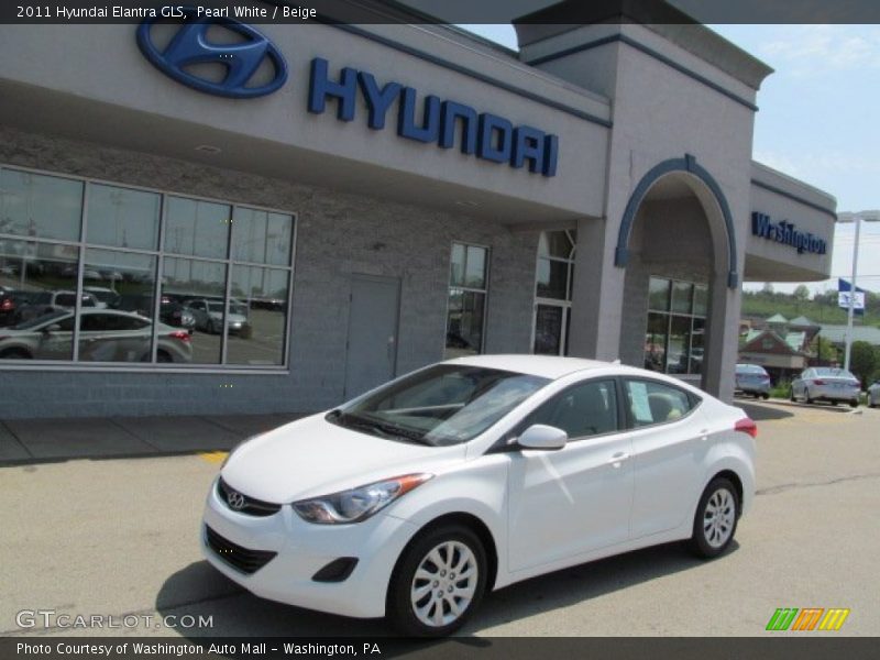 Pearl White / Beige 2011 Hyundai Elantra GLS