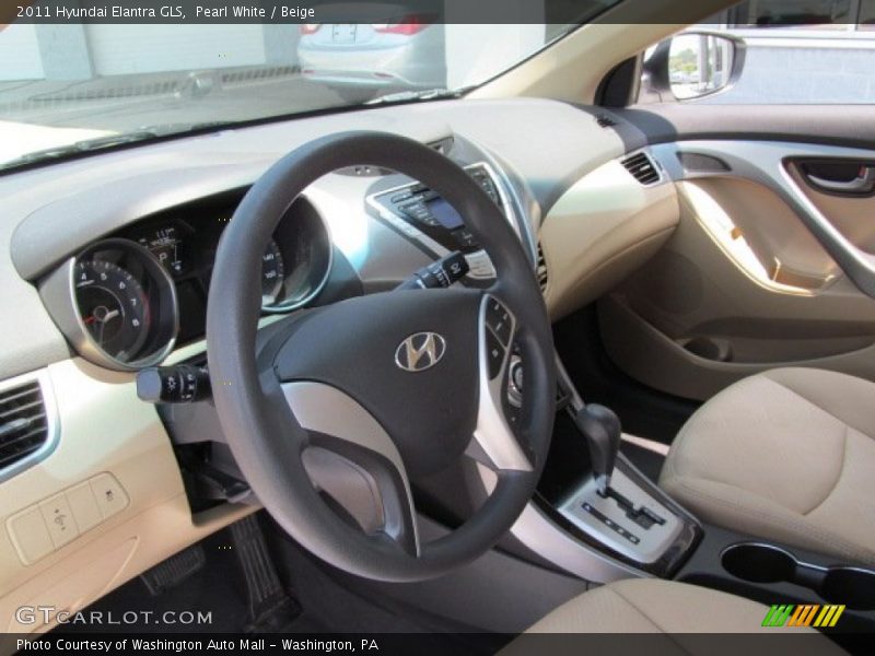 Pearl White / Beige 2011 Hyundai Elantra GLS