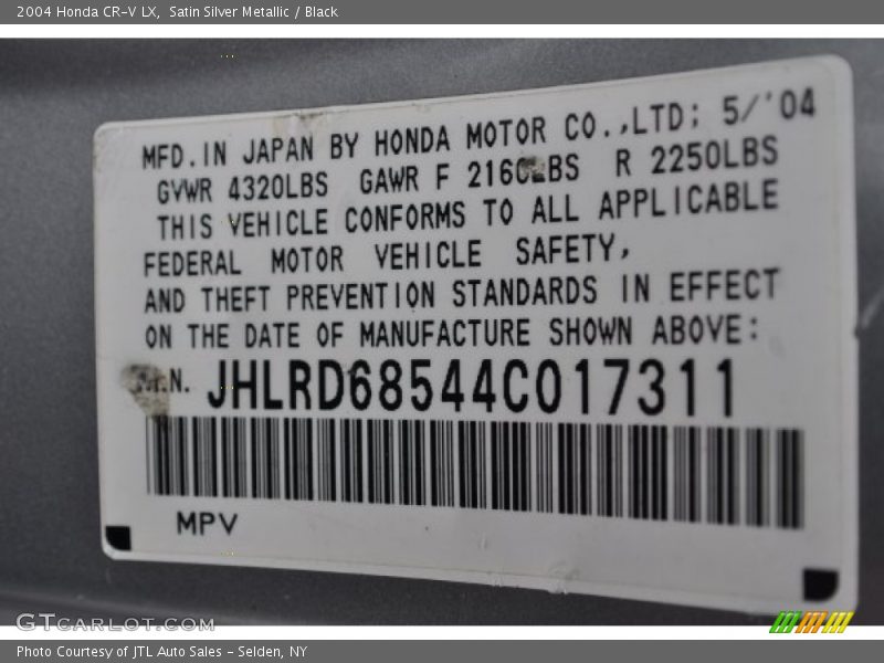 Satin Silver Metallic / Black 2004 Honda CR-V LX