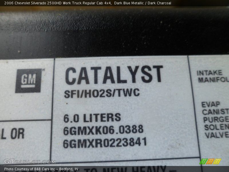 Dark Blue Metallic / Dark Charcoal 2006 Chevrolet Silverado 2500HD Work Truck Regular Cab 4x4