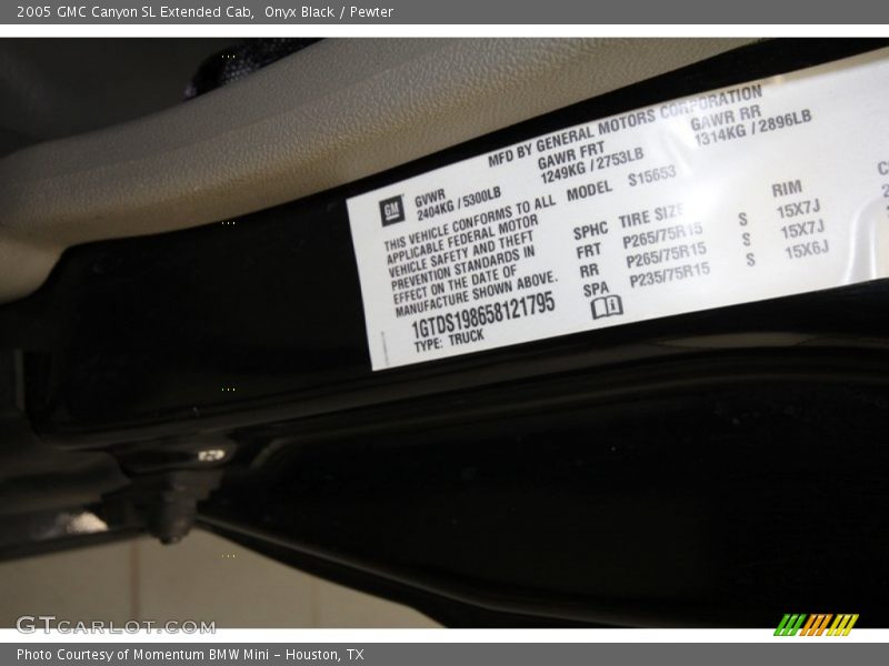 Onyx Black / Pewter 2005 GMC Canyon SL Extended Cab
